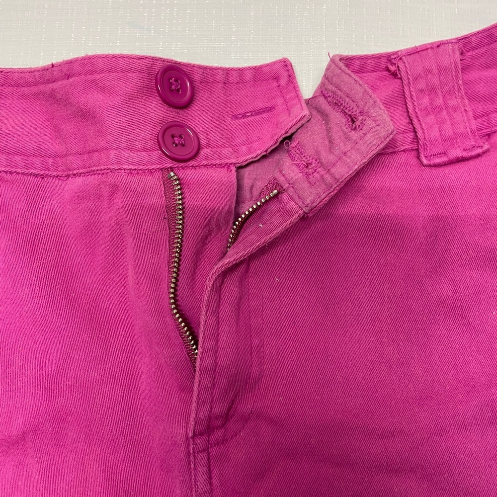 Women's Magenta Cargo Shorts with Front Pockets - Picture 3 of 7